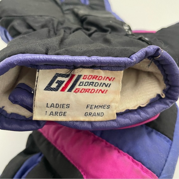 80s 90s Gordini Winter Gloves Snow Ski Snowboard Retro Pink Purple Womens Large - Picture 9 of 9